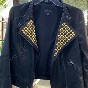 Topshop leather studded jacket